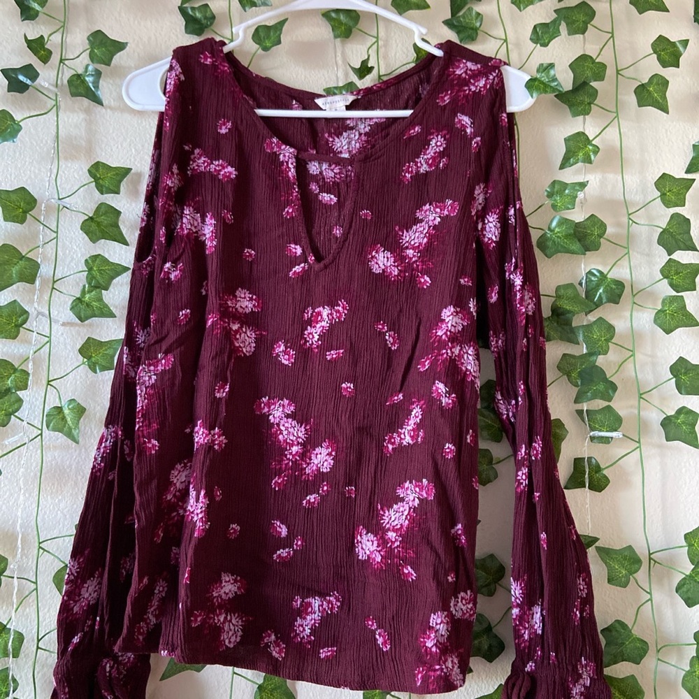 Long-Sleeve Floral Blouse